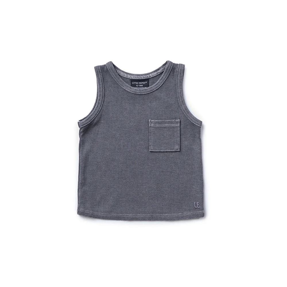 NWT Little Bipsy Ribbed Charcoal Kids Tank Top